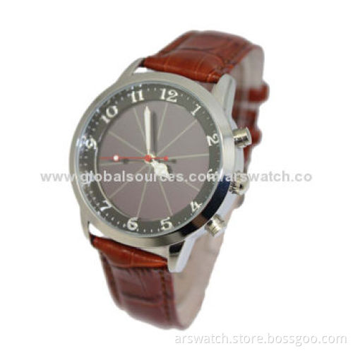 2014 Eco-friendly High-tech Solar Watch with 10-year Guarantee, Genuine Leather Strap